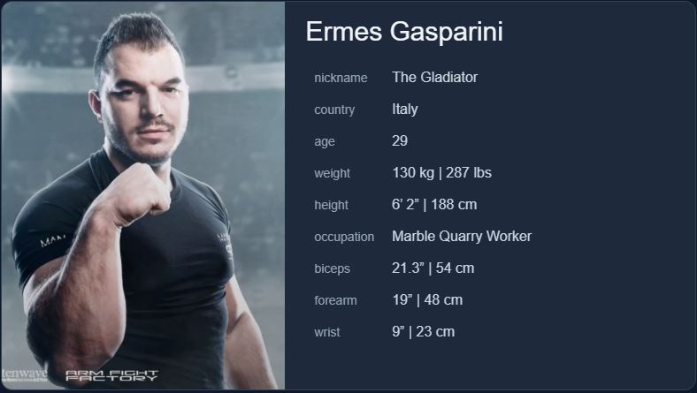 Ermes Gasparini Arm wrestling