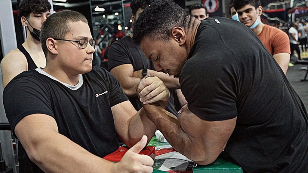 Schoolboy arm wrestler